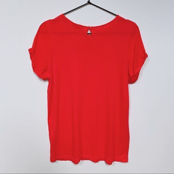 Jack Wills Short Sleeve Lace Collar Tee Shirt Top Preppy Pink / Red 6 - Picture 5 of 13